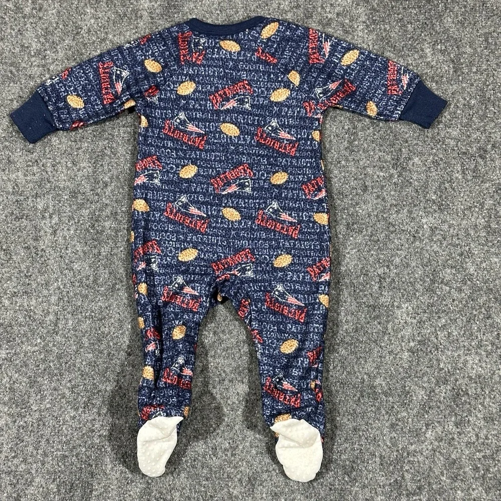 NFL 12 MonthToddler Sleepwear All Over Print Zip Up Coverall Pajamas Choose Team